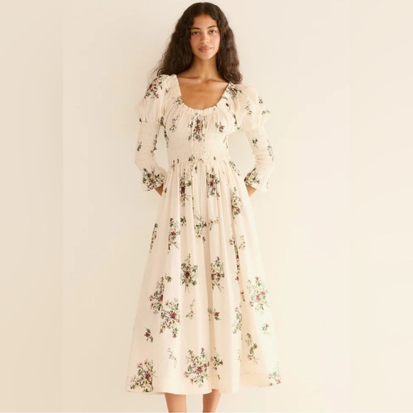 Doen Dresses & Skirts - Doen Cream Floral Maxi Dress